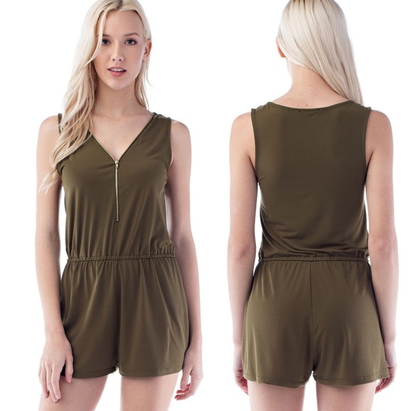 💖Burgundy Tank Zipper Romper - Picture 4 of 5